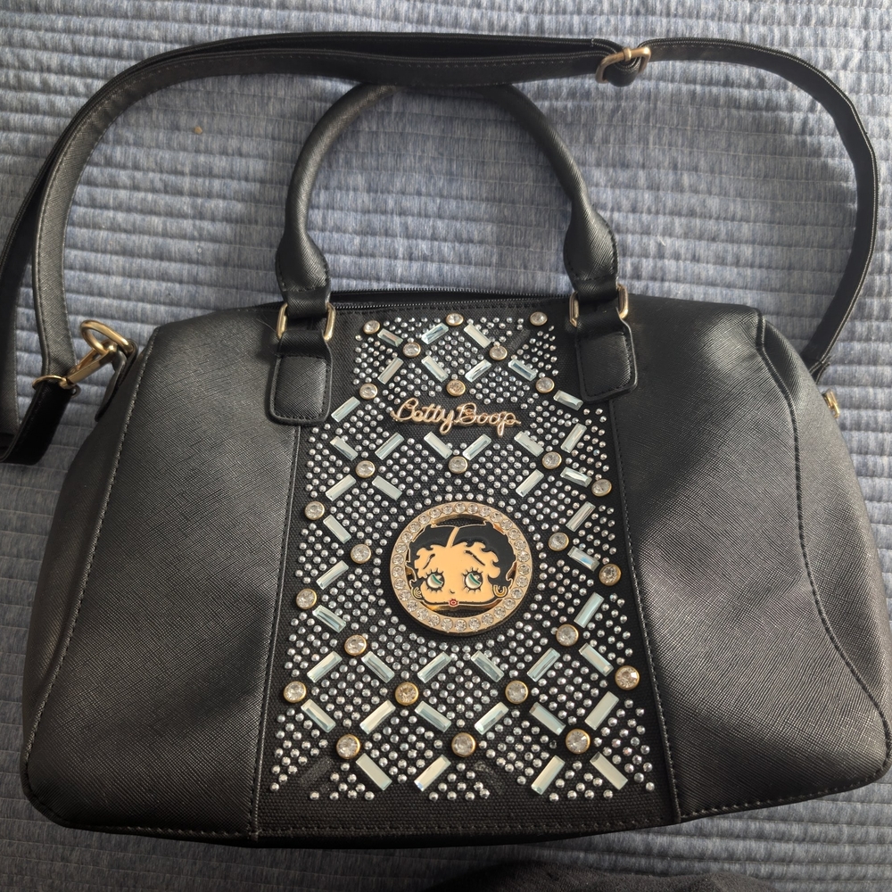 Betty Boop Black and Gold Satchel